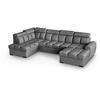 WOHNLANDSCHAFT Gomez U mit Schlaffunktion grau links - Grau, Textil (330/102/195cm) - Beautysofa