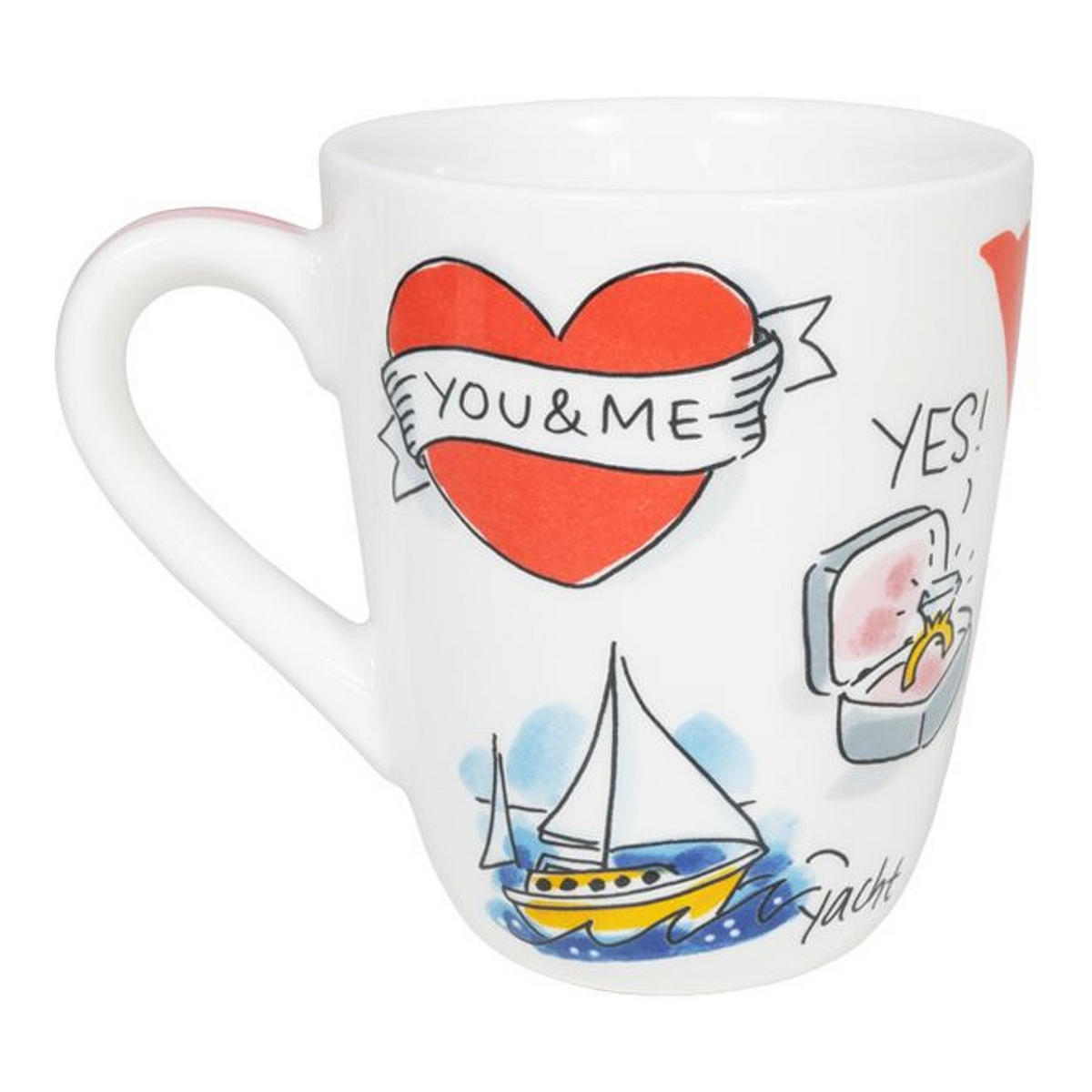BECHER Liebesbrief Y in Bunt - 350 ml - Multicolor, Keramik (0.35L) - Blond Amsterdam