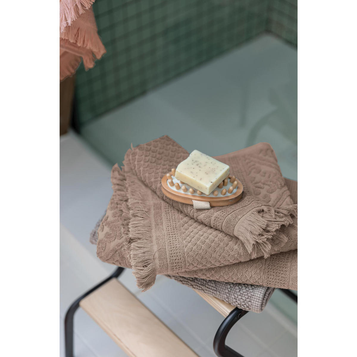GÄSTETUCH Zoé chamois 30 x 50 cm - Ecru, Textil (30/50cm) - Vivaraise
