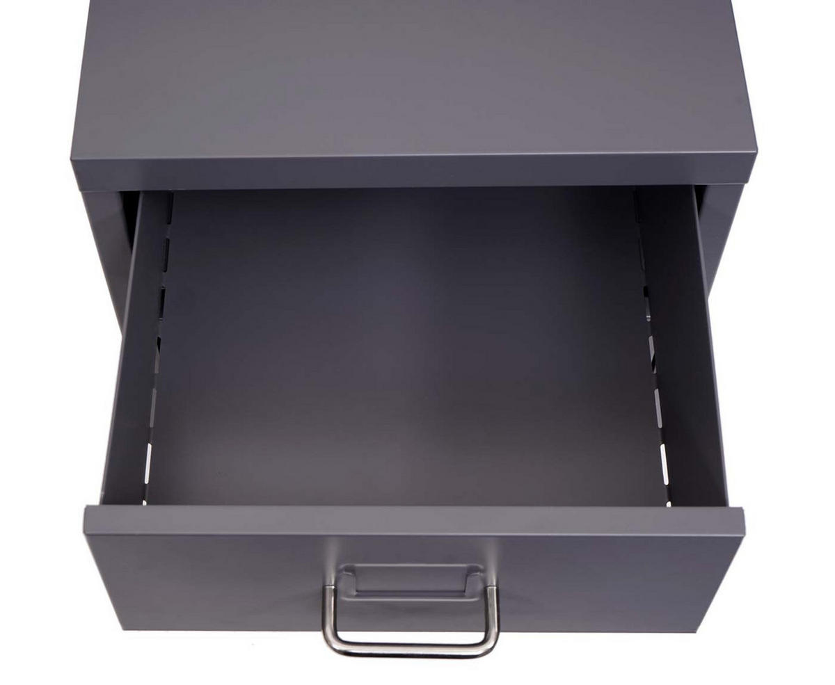 ROLLCONTAINER Housten 48x28x41cm 4 Schubladen Dunkelgrau - Dunkelgrau, Metall (28/48/41cm) - PROREGAL