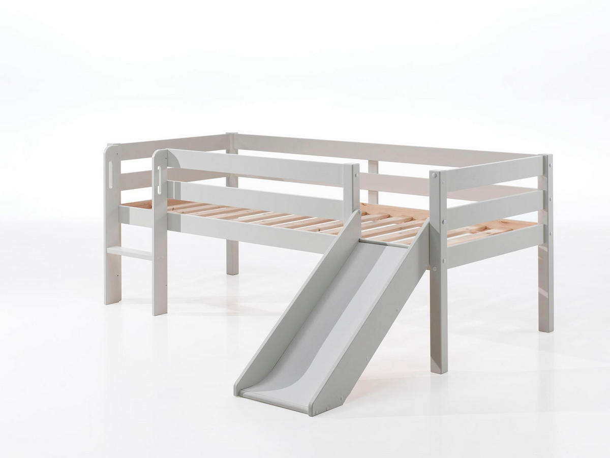 KOJENBETT mit Rutsche Karolina 208x83x175 aus Massivholz in Weiß - Weiß, Holz (90/200cm) - 58aufmkessel