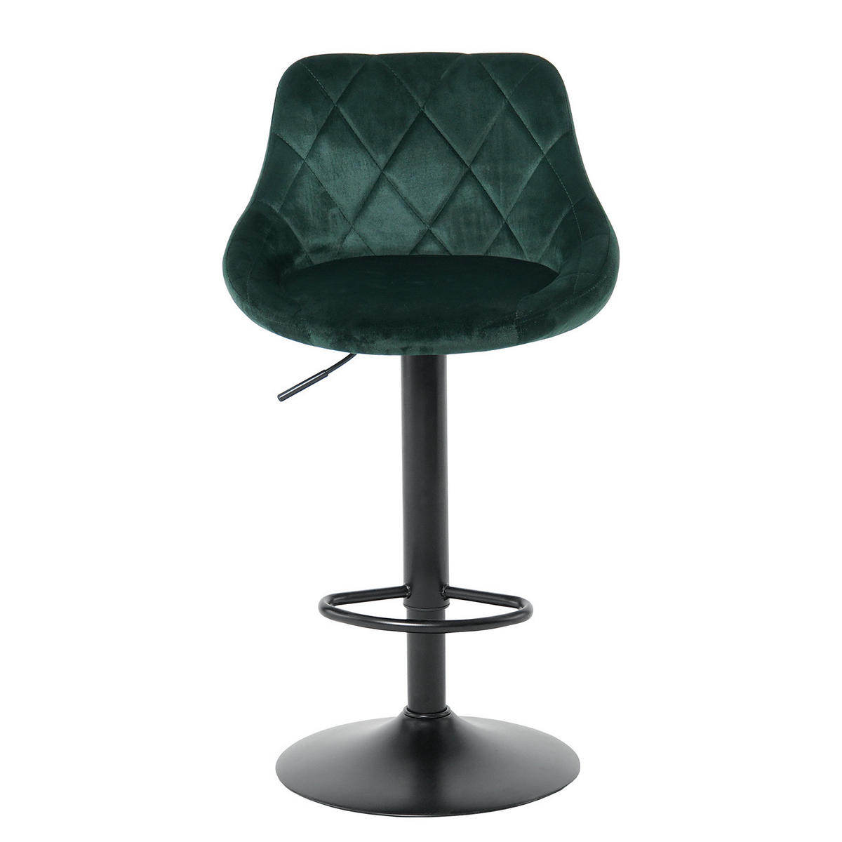 BARSTUHL - 2er-Set - Dunkelgrün, Textil/Metall (46/83/49cm) - home24