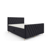 BOXBETT Carlito Premium - Schwarz, Holzwerkstoff/Textil (160/200cm) - Fun Möbel