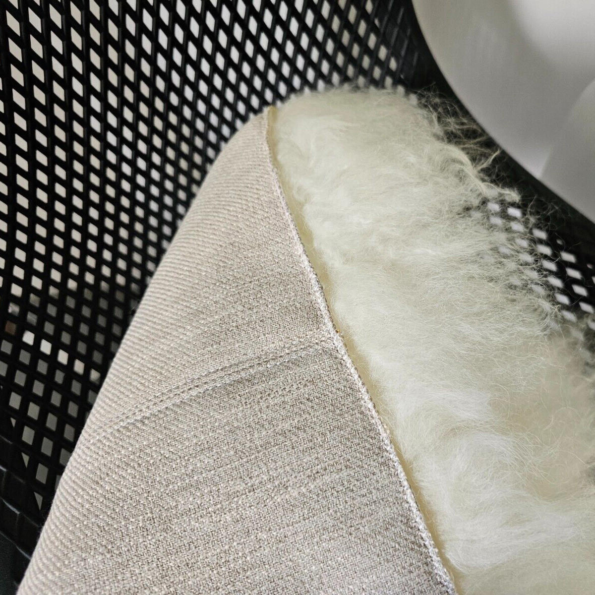 SITZAUFLAGE Island Schaffell Weiß Patchwork 40x40 cm - Weiß, Fell (40/40cm) - Provellus