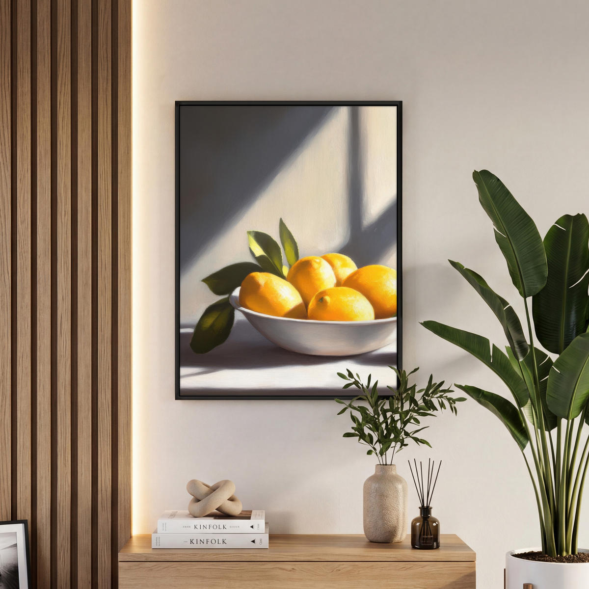 LEINWAND Bilder mit Rahmen - Zitronen - Stilleben - Gelb - 60x80 - Gelb, Textil (60/80cm) - MuchoWow