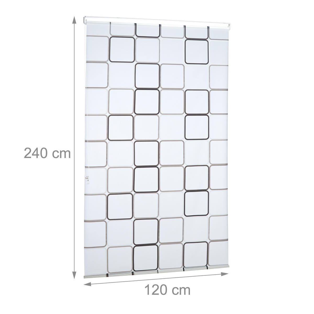 DUSCHROLLO - Weiß, Kunststoff/Metall (120/5cm) - Relaxdays