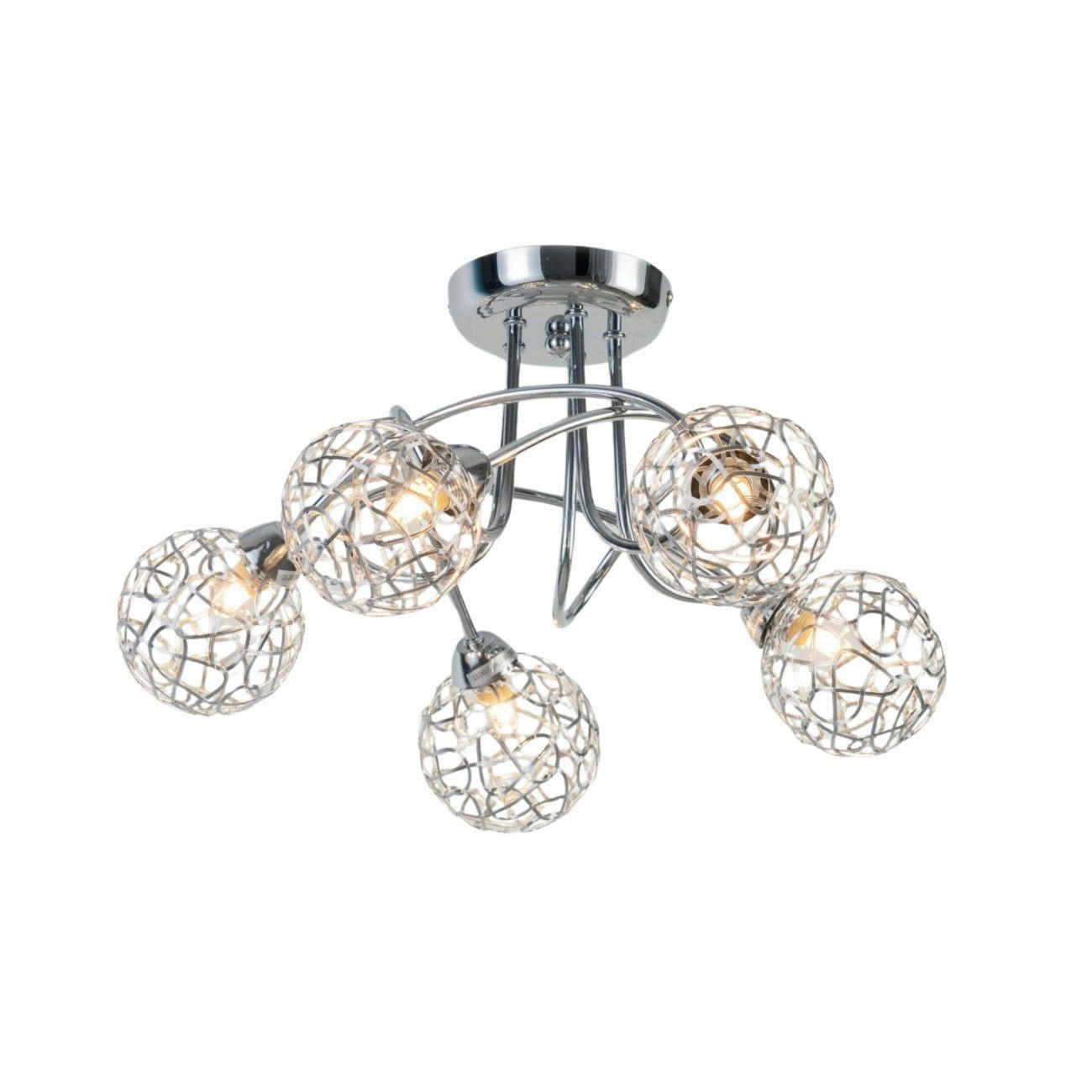 DECKENLEUCHTE Aphyse, Silber/Chrom, 45cm - Chromfarben, Metall (45/45/28cm) - KOSILUM