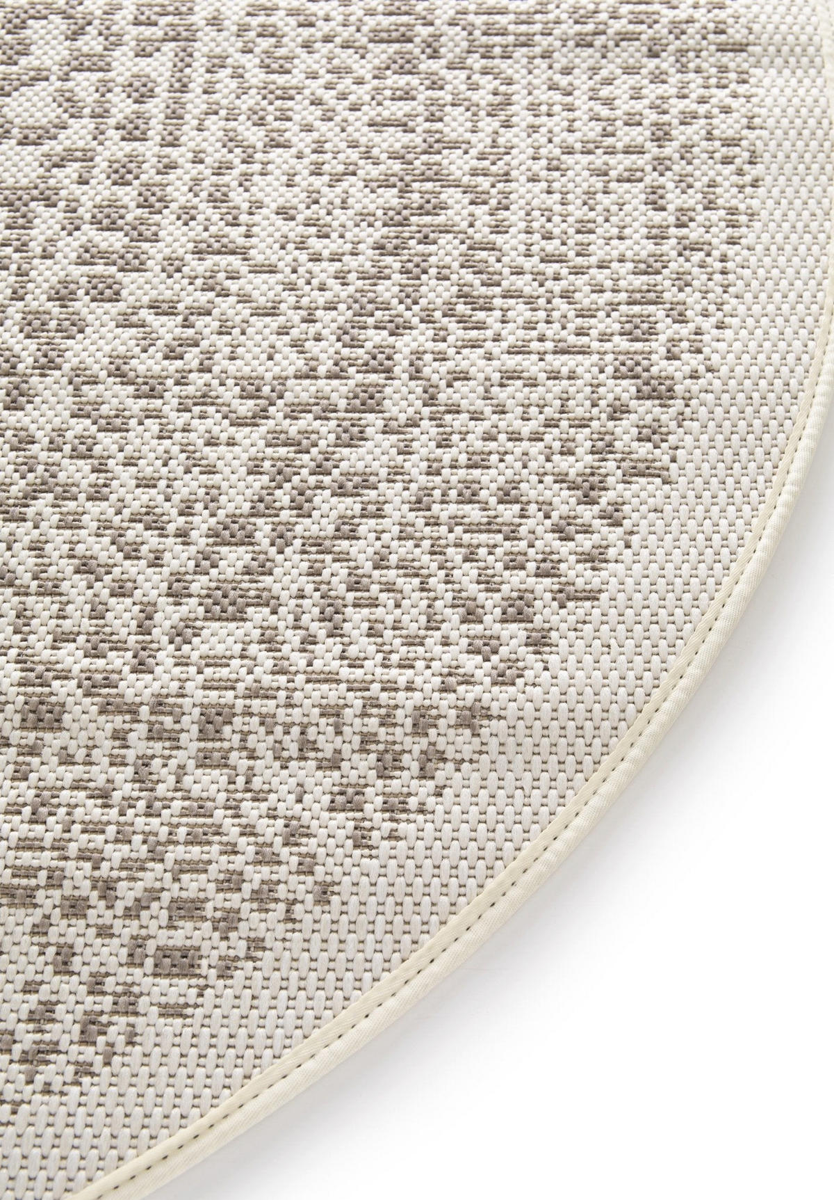 TEPPICH rund für Innen und Außen Ethno-Stil beige - Beige, Textil (120/120cm) - AFK Living