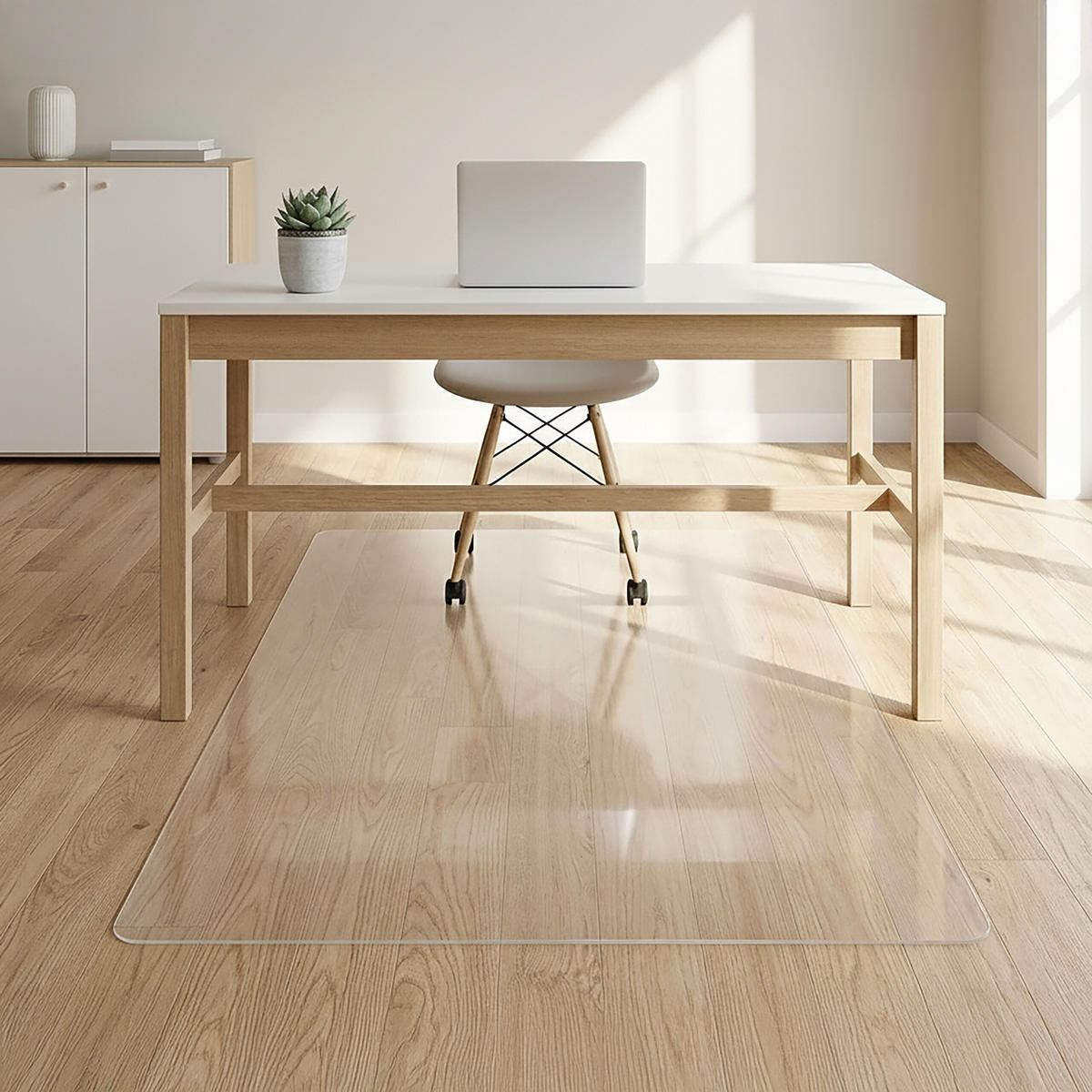 SKYDDSMATTA Transparent PVC för kontorsstol 75x120 cm - Transparent, Plast (75/120cm) - Relaxdays