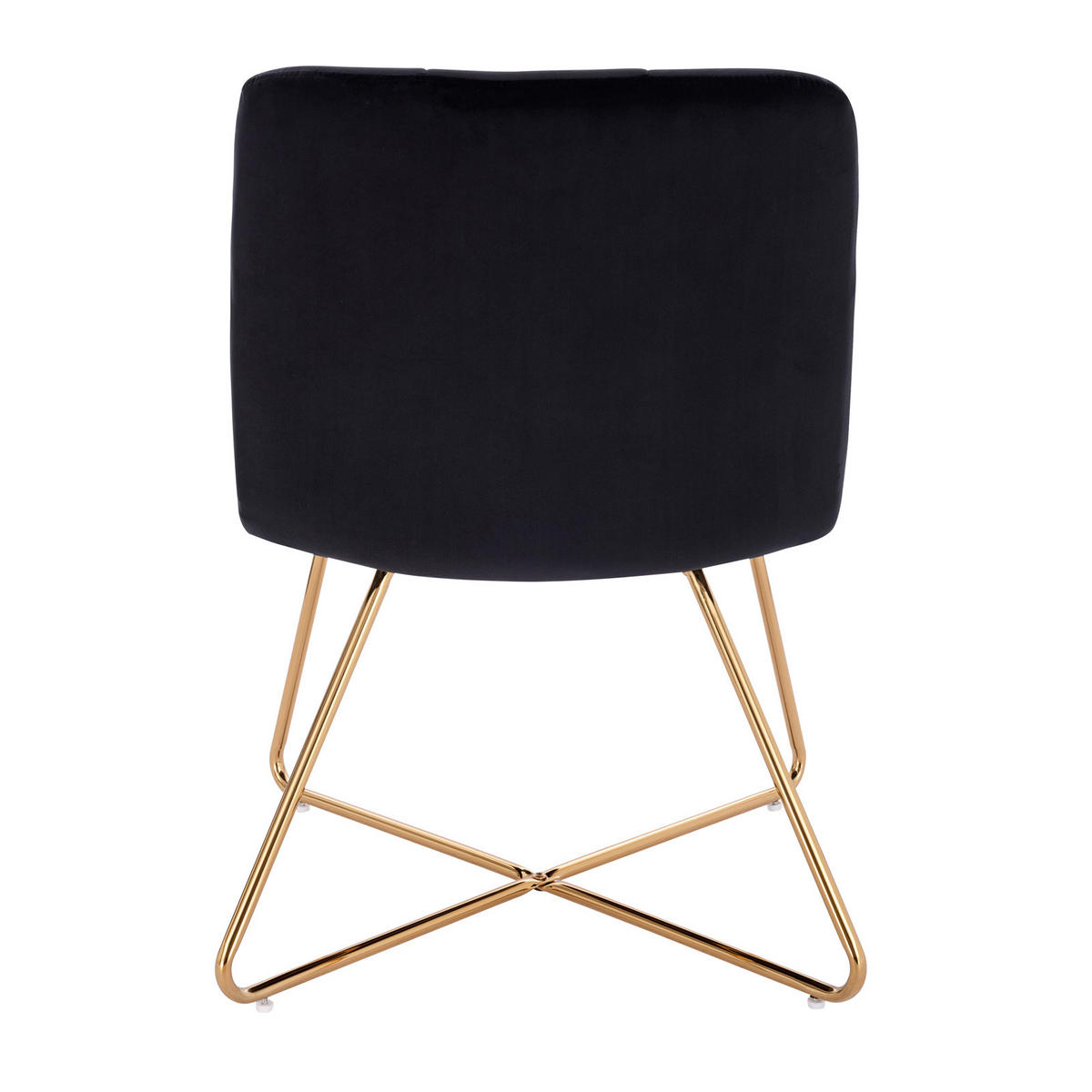 LOUNGESESSEL LYNN Samt Schwarz - Goldfarben/Schwarz, Textil/Metall (58/82/64cm) - SVITA