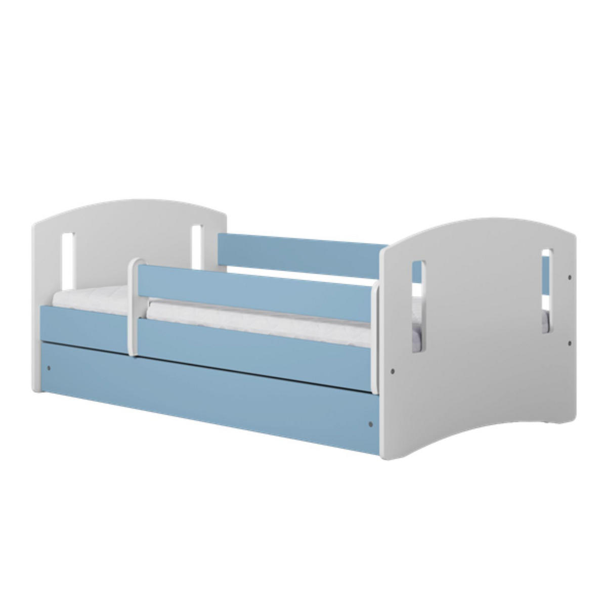 KINDERBETT CLASSIC II mit Schublade und Matratze 90/65/184 - Blau, Holzwerkstoff (80/180cm) - RAUMHIRSCH FURNITURE