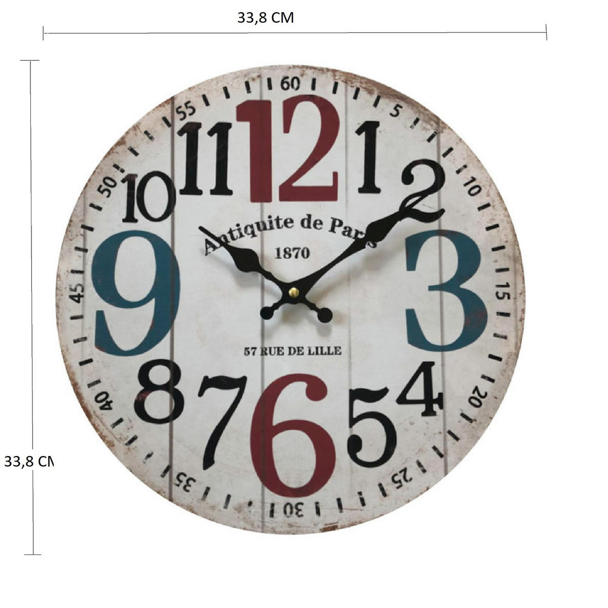 WANDUHR Weiß 4/34/34 cm - Weiß, Holzwerkstoff (4/34/34cm) - Mobili Rebecca