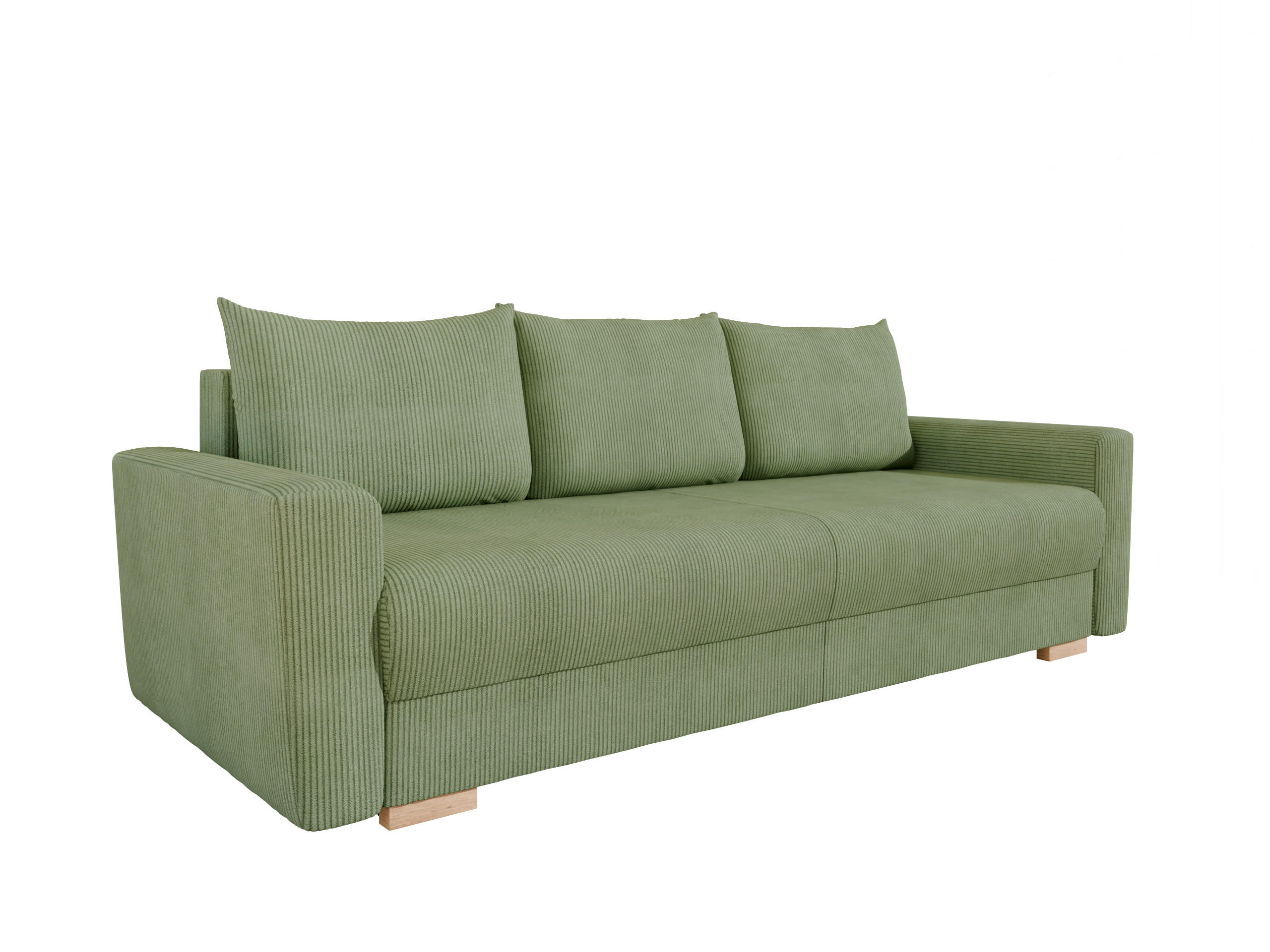 3-SITZER-SCHLAFSOFA ELMA mit Bettfunktion, grün - Grün, Holz (92.5/79/230cm) - Panda Möbel