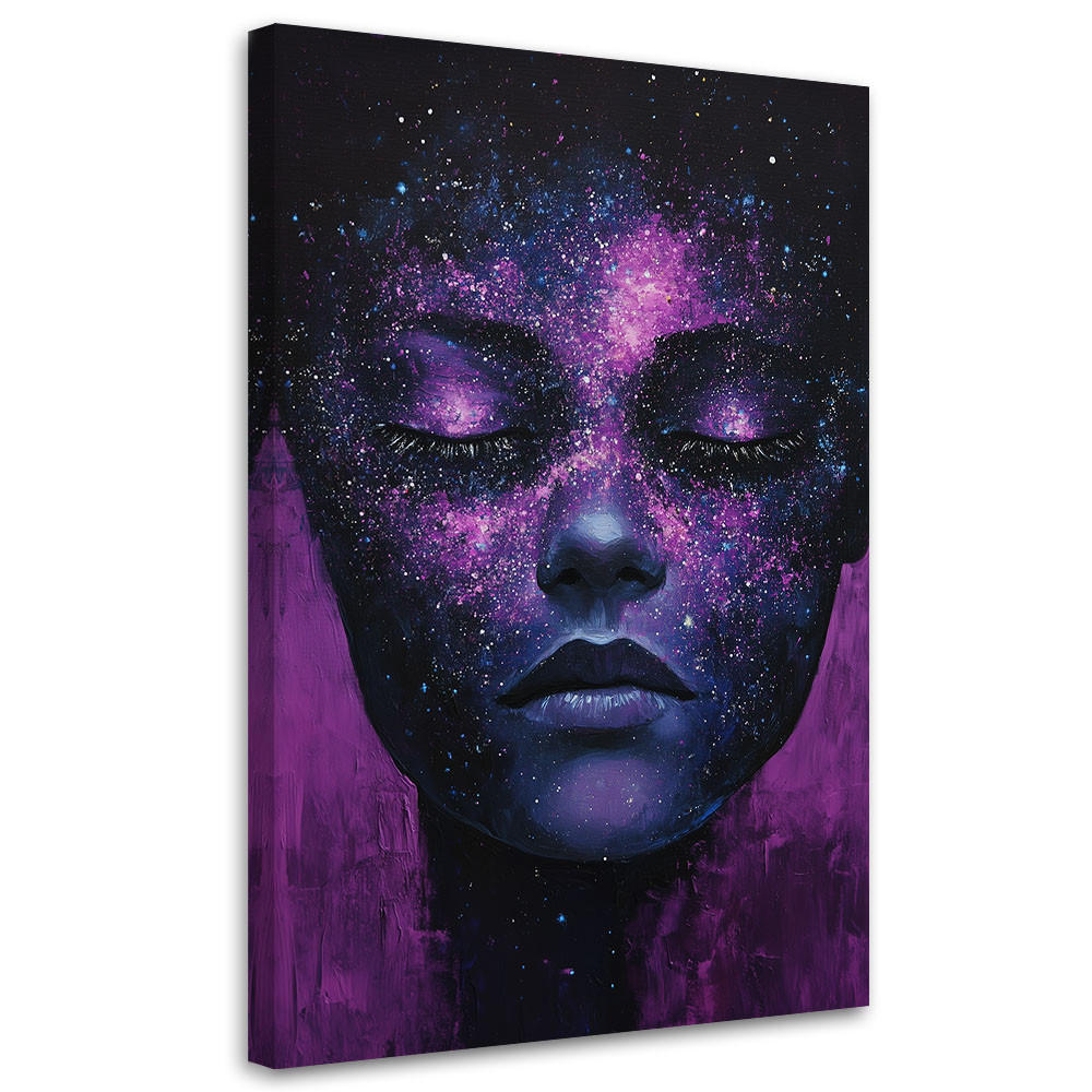 WANDBILD frauengesicht lila abstraktion - Lila, Textil (60/90cm) - Feeby