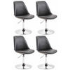 DREHSTUHL 4er Set Lederlook schwarz - Chromfarben/Schwarz, Textil/Metall (48/76/57cm) - CLP