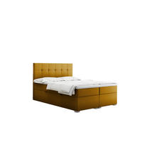 BOXBETT Mit Matratze Und Bettkasten LINDT Stoff Velvet 120x200 cm Gelb H2-Pocket - Gelb, Holz/Holzwerkstoff (120/200cm) - Kaiser Möbel