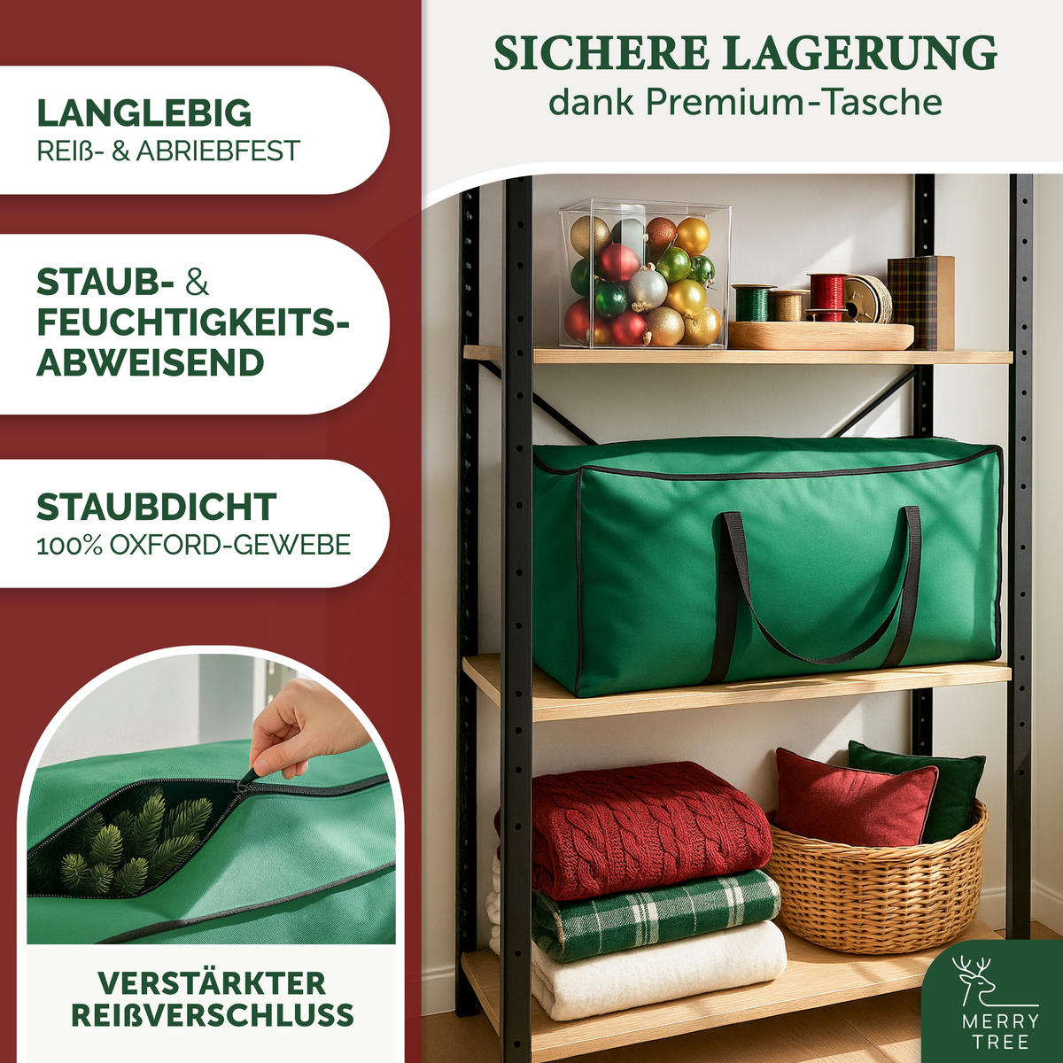 WEIHNACHTSBAUM mit PE-Spritzguss-Nadeln, 120 cm - Grün, Kunststoff (120cm) - Merry Tree