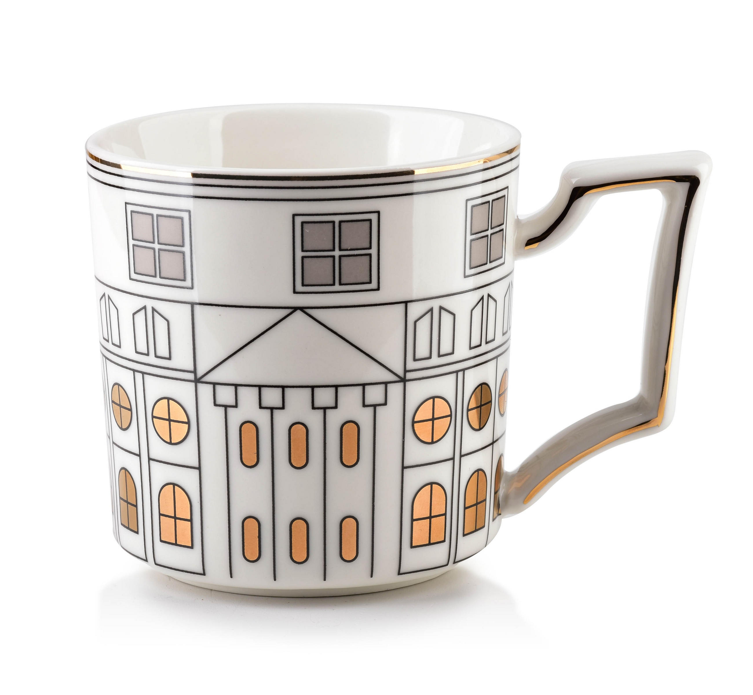 BECHER Otis Gold 11.5/10/10 cm Keramik - Goldfarben, Keramik (0.36L) - Mondex