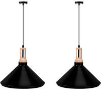 PENDELLEUCHTE TRIAN 2-er Set, Schwarz - Schwarz, Metall (35/35/28cm) - KONSIMO®