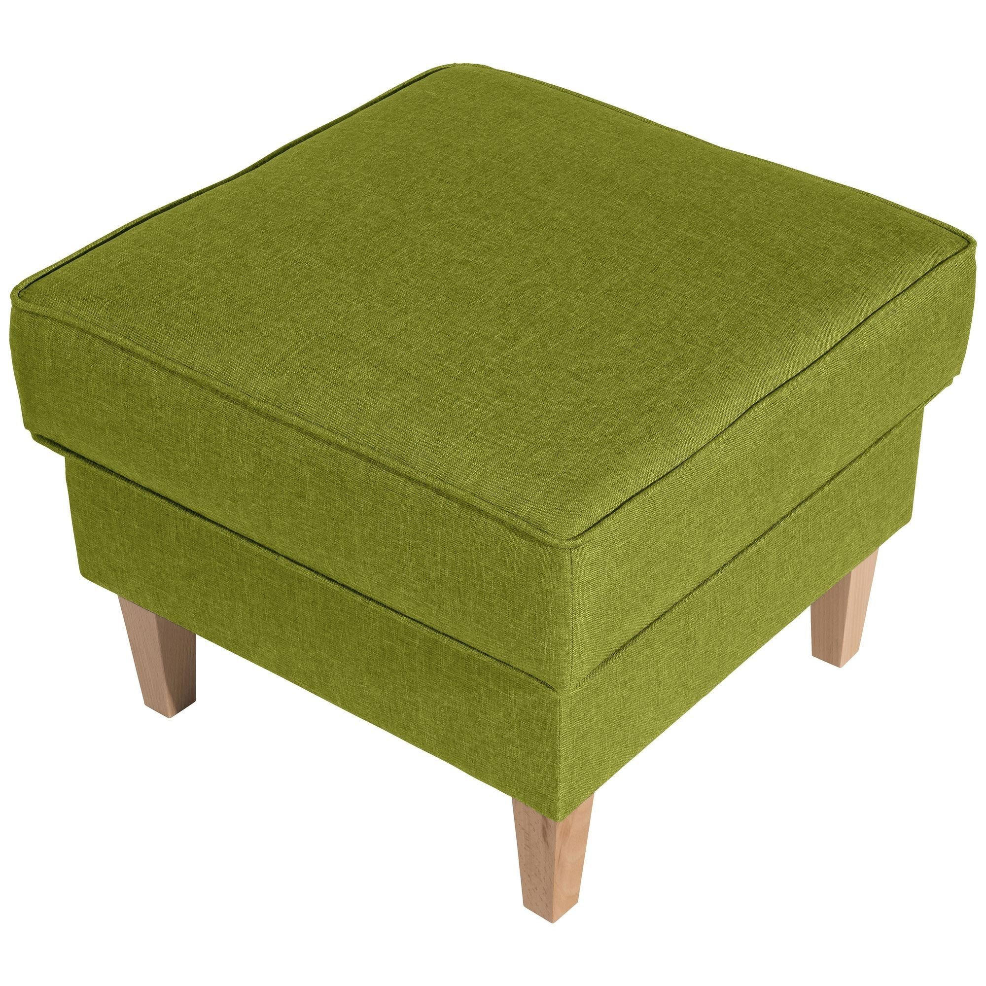 HOCKER Karlen Bezug Flachgewebe Buche natur / apfel - Buchefarben/Grün, Kunststoff (53/45/53cm) - 58aufmkessel