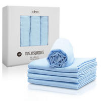 SPUCKTÜCHER, 5er-Set, 80x80 cm, 100% Baumwolle, Blau - Hellblau, Textil (80/80cm) - Zollner