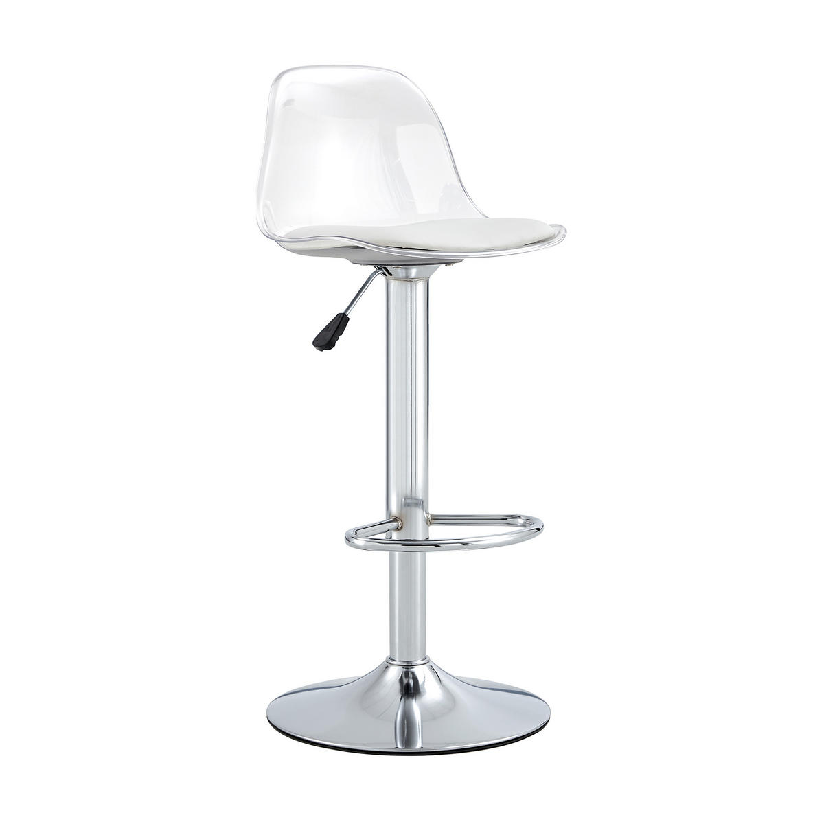 BARHOCKER DE-36526 2er Set mit transparenter Rückenlehne Silber - Silberfarben, Metall (40.5/104/40.5cm) - ComfortXL