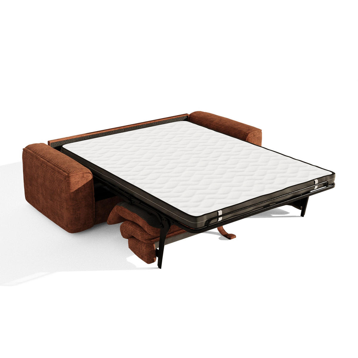 SCHLAFSOFA Express COMO Cord Terrakotta 236cm - Dunkelorange/Terracotta, Textil (236/78/100cm) - Premium Interiors