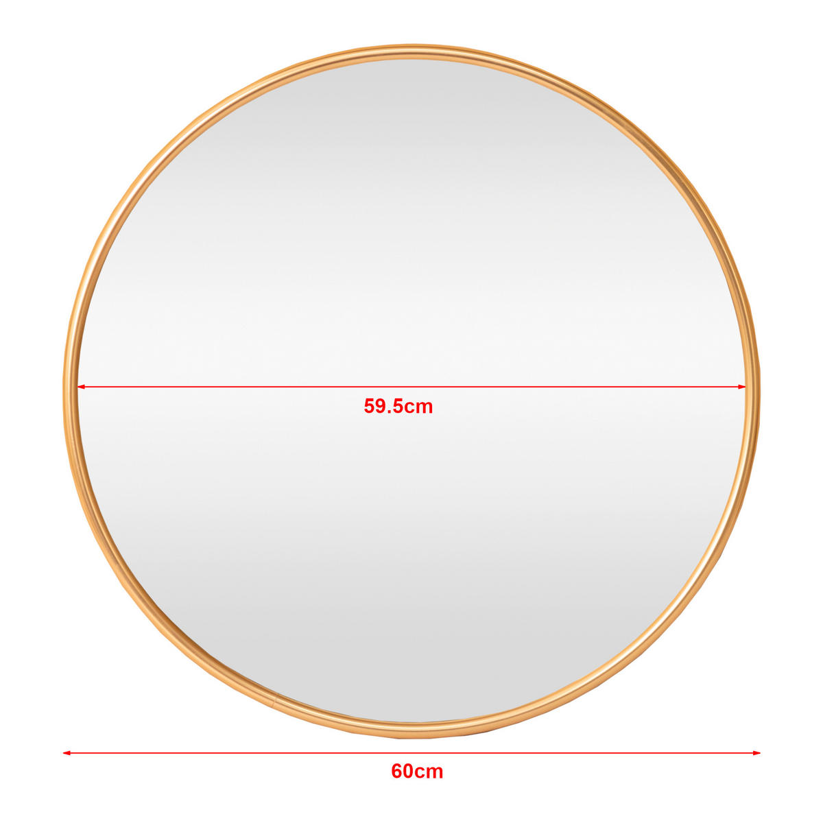 WANDSPIEGEL Ordona - Goldfarben, Glas/Metall (60/2.8/60cm) - [en.casa]