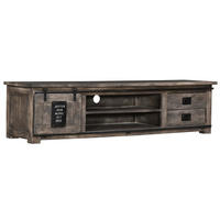 TV-BOARD Mango 200x55x50 grau lackiert RAILWAY #236 - Grau, Holz (200/50/55cm) - Massivmoebel24