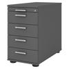 STANDCONTAINER - mit 4 Schubladen 80/42,8/72 cm in Graphitfarben Chromgriff (Metall) - Graphitfarben, Holzwerkstoff (42.8/72/80cm) - bümö