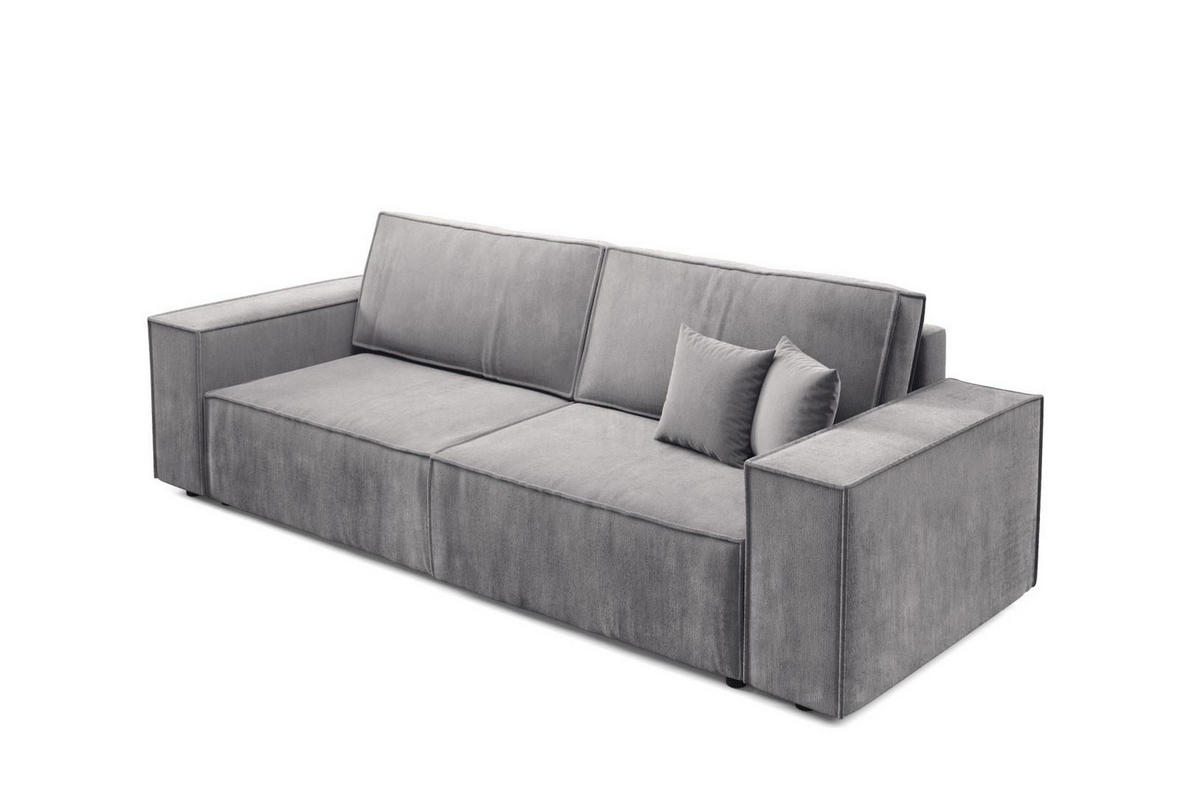 SCHLAFSOFA mit Bettkasten Grau - Grau, Textil (255/88/102cm) - Furnisell