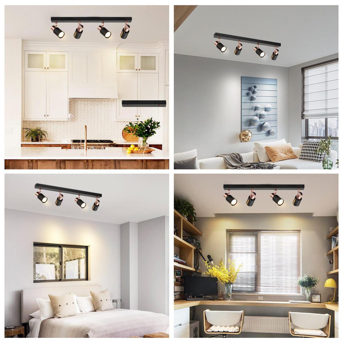 STRAHLER Altenburg 4-flammig 62/14/12 cm - Schwarz, Metall (62/14/12cm) - Nettlife