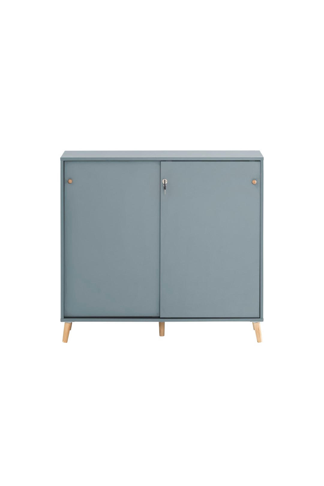 AKTENSCHRANK Jaguar Large 92,6x100x41 cm 2 Fächern & 2 abschließbare Schiebetüren Blau - Blau, Holz (100/92.6/41cm) - PROREGAL