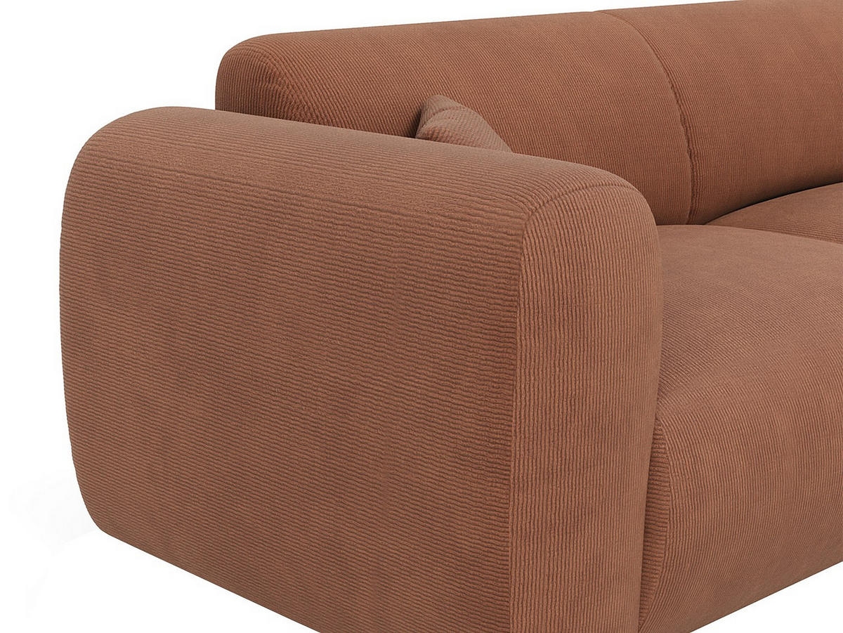 SOFA - 5 Personen - samt - terracotta Pogni - Terracotta, Textil (280/165cm) - Vente-Unique