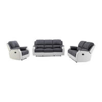 COUCHGARNITUR mit Sessel - 6 Personen - stoff - grau, weiß Brody - Weiß, Kunststoff/Textil (87/99/98cm) - Vente-Unique