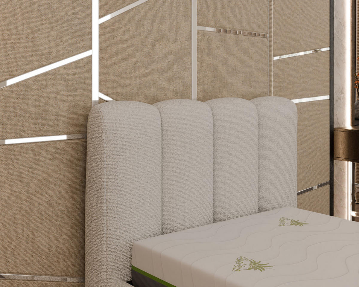 POLSTERBETT Zaira 100x200cm – Elegantes Polsterbett für modernen Wohnstil , ohne matratze, cappuccino - Cappuccino, Holz (100/200cm) - Homesy