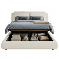 POLSTERBETT 180/200 cm in Beige mit Lattenrost und gepolstertem Kopfteil aus Bouclé - Beige, Holzwerkstoff/Textil - STILVORA