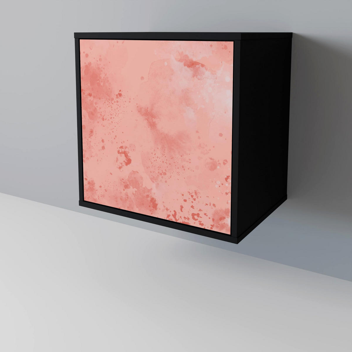 SIDEBOARD CRANE DANCE, Schwarz, 57,5x42x70,5 cm, Schwarze Metall-Sternfüße - Multicolor/Schwarz, Holzwerkstoff/Metall (57.5/70.5/42cm) - SpaceRebels
