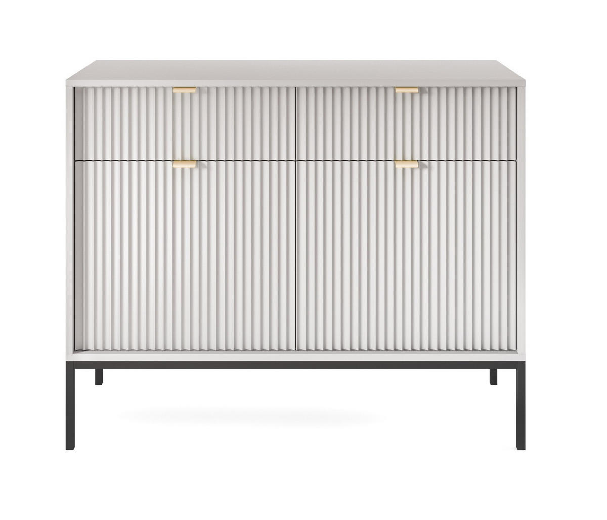 SIDEBOARD 104 cm mit Schubladen Galla, Sideboard, Grau + Schwarz - Schwarz/Grau, Holz (104/83/39cm) - Emporius