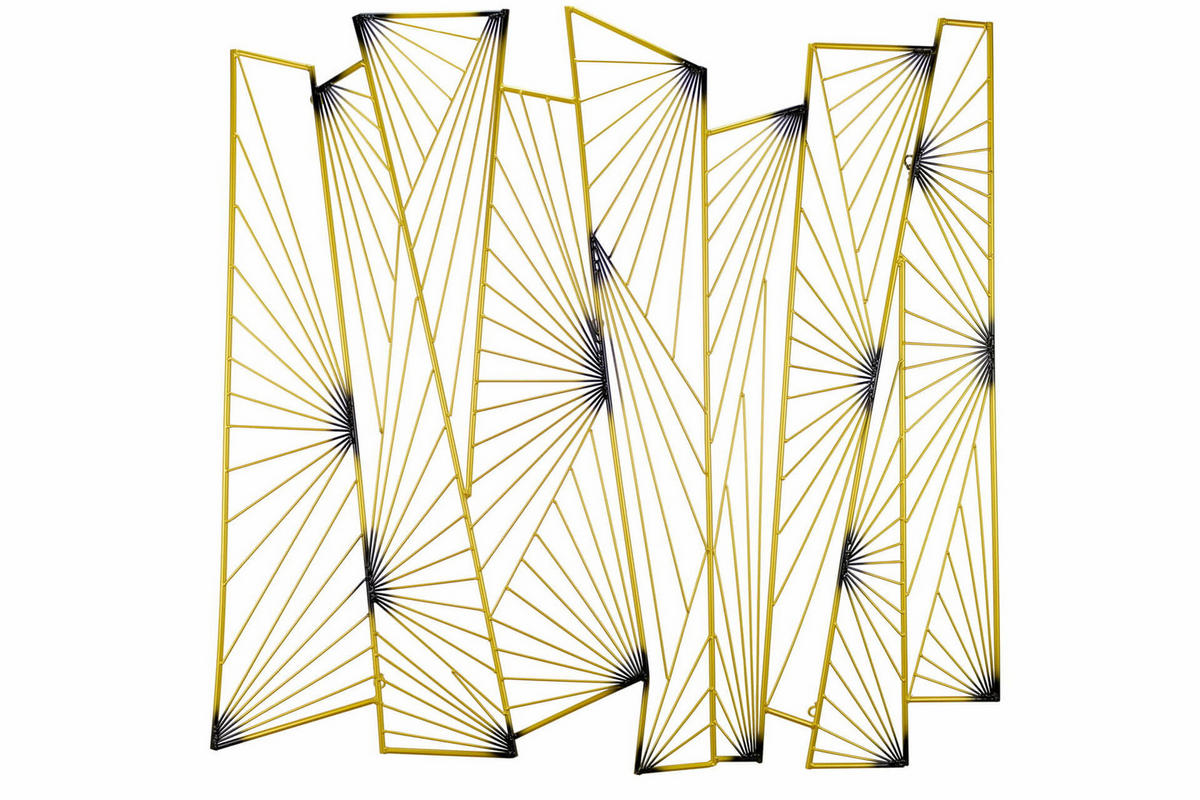 WANDDEKO Gold 100/100 cm - Goldfarben, Metall (6.75/100/3cm) - KUNSTLOFT