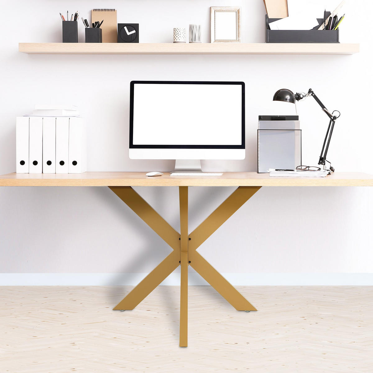 TISCHBEIN eckig 85/85/71 cm Metall gold - Goldfarben, Metall (85/71/85cm) - CLP