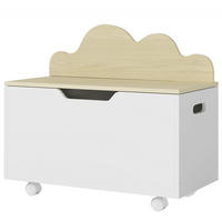 SPIELZEUGTRUHE DE-17272 mit Rollen & Sicherheitsscharnier Weiß - Weiß, Holzwerkstoff (30/59cm) - ComfortXL