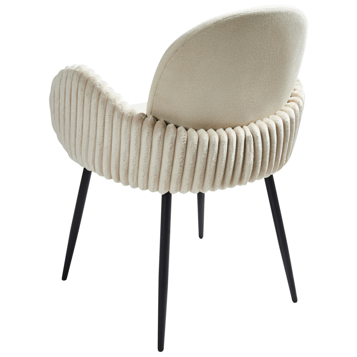 ESSZIMMERSTUHL 2er-Set Hellbeige Amity - Beige/Schwarz, Textil (50/84/56cm) - Beliani