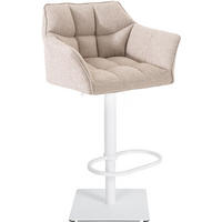 BARHOCKER Stoff Elfenbein - Creme/Weiß, Textil/Metall (64/88/45cm) - CLP