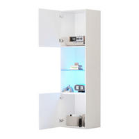 VITRINE 45/35/160 cm mit LED-Beleuchtung, gehärtetem Glas und Anti-Kipp-Sicherung, Weiß - Weiß, Holzwerkstoff (45/160/35cm) - Redom