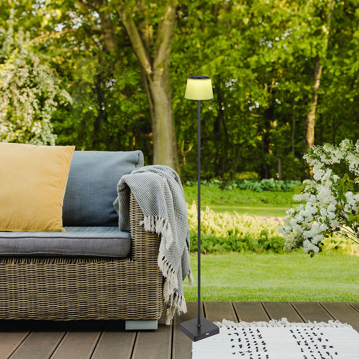 LED STEHLEUCHTE Touchdimmer Schwarz - Schwarz, Metall (14/14/120cm) - Globo Lighting