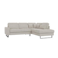 ECKSOFA Floe Beige Cord - Beige/Schwarz, Holz/Kunststoff (290/231cm) - S-Style Möbel