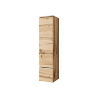 HÄNGEVITRINE Vera 001 mit LED Beleuchtung - Eiche Wotan/Alufarben, Holzwerkstoff/Kunststoff (30/130/33cm) - MIRJAN24