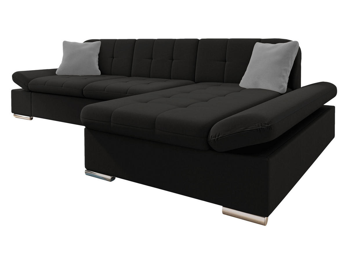 ECKSOFA Malwi, Seite: Rechts - Schwarz, Holz/Textil (278/161cm) - MIRJAN24