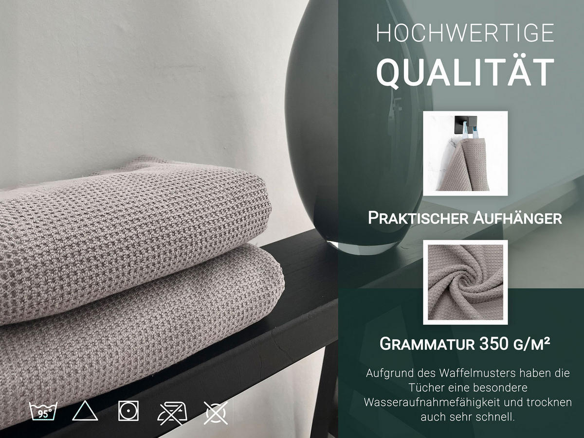 SAUNATUCH, 2er-Set, 70x180 cm, 100% Baumwolle, Grau - Grau, Textil (70/180cm) - Zollner